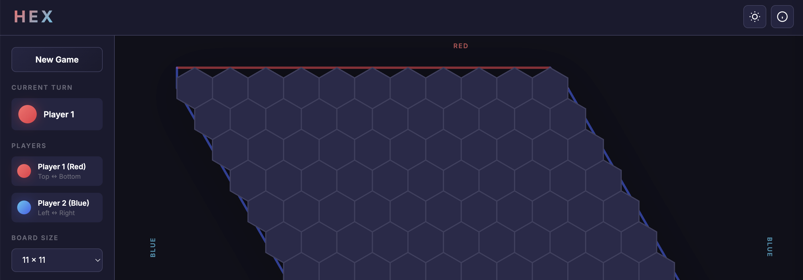 Screenshot of Hex Game